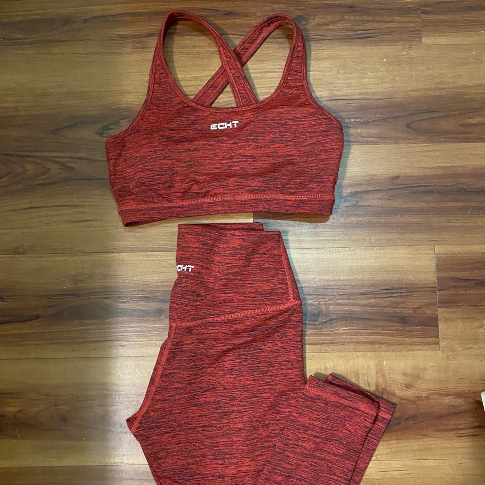 Echt red Marl sports bra and leggings set small